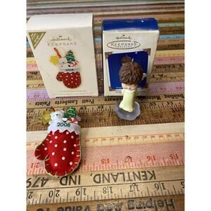 Hallmark 2005 Mary's Angels #18 Forsythia / 2008 A Christmas Surprise Ornaments